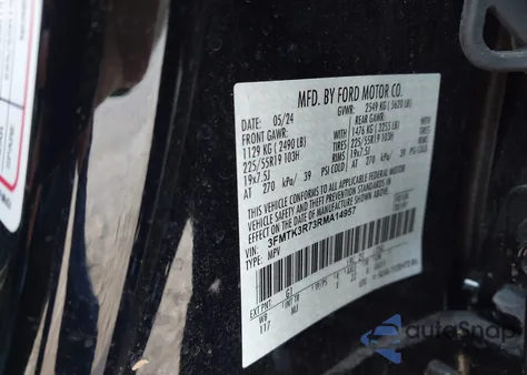 2024 Ford Mustang Mach-E Premium from USA, damaged, VIN 3FMTK3R73RMA14957